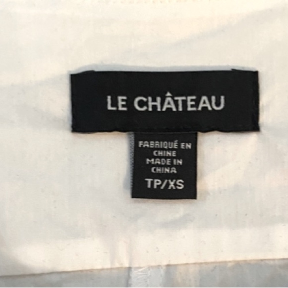 Le Château White Sleeveless Button Up Peplum Top Size XS - Picture 3 of 4